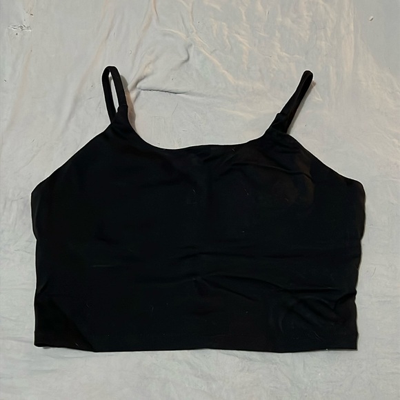 Halara Black Cropped Brami w/ Built-In Bra - Picture 1 of 3